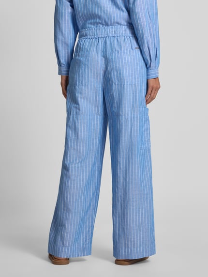 Scotch & Soda Wide Leg Stoffhose aus Baumwoll-Leinen-Mix Hellblau 5