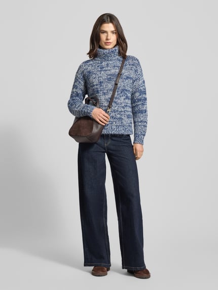 Fynch-Hatton Regular Fit Rollkragenpullover mit Alpaka-Anteil Marine 1
