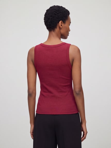 HUGO Slim Fit Tanktop aus Modal-Mix Dunkelrot 5