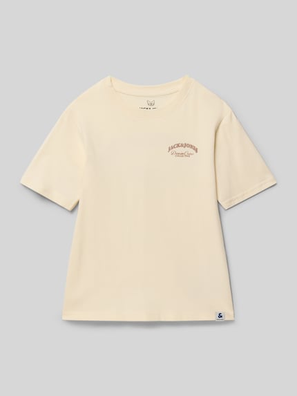 JACK & JONES T-Shirt mit Label-Print Offwhite 1