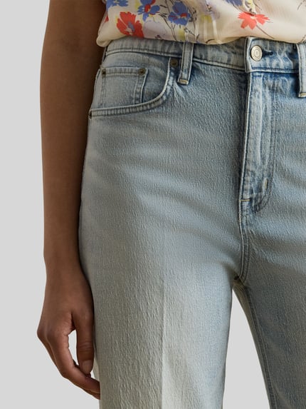 Lauren Ralph Lauren Straight Fit Jeans aus Baumwoll-Mix mit Bügelfalten Jeansblau Melange 3