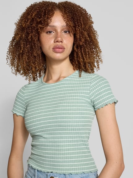 ONLY Slim Fit T-Shirt mit Viskoseanteil Modell 'EMMA' Schilf 3