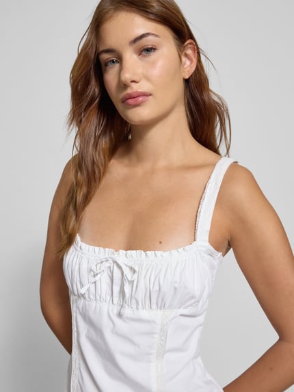 REVIEW Minikleid mit Nahtreißverschluss Weiss 3