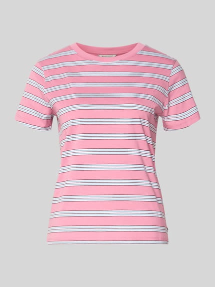 Productfoto, Regular Fit T-shirt uit puur katoen van Tom Tailor Denim in meerkleurig streepmotief, jersey materiaal, ronde hals, korte mouw