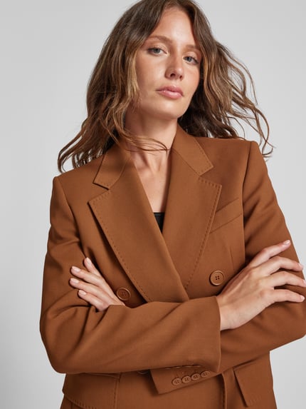 Max Mara Studio Blazer met reverskraag, model 'LAMELLA' Cognac - 3