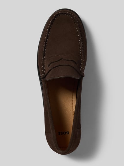 BOSS Loafersy z naturalnej skóry bydlęcej model 'TEVAN_MOCC' Ciemnobrązowy 3