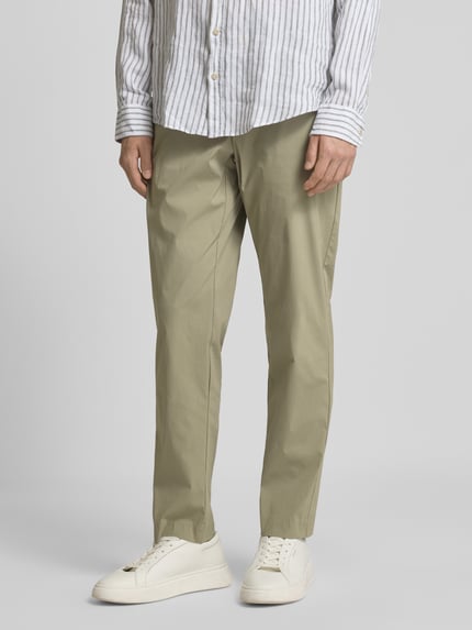 Selected Slim Fit Hose mit Tunnelzug Modell 'LERO' Schilf 4