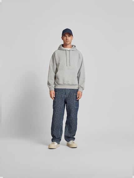 Closed Bluza z kapturem z kieszenią kangurka Jasnoszary melanż 1