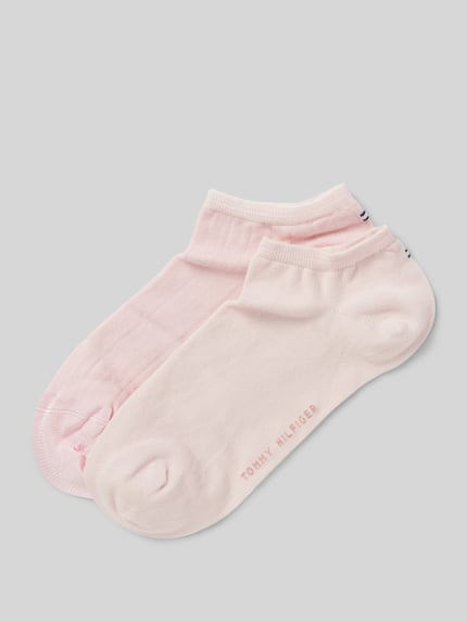 Tommy Hilfiger Sneakersokken met labelprint in een set van 2 paar Roze - 1