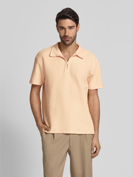 MCNEAL Regular Fit Poloshirt mit Reißverschluss Apricot 4