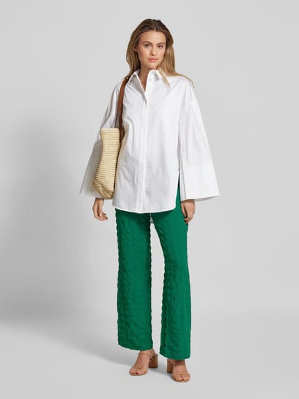 VERO MODA Loose Fit Stoffhose mit Strukturmuster Modell 'NOELLA' Gruen 1