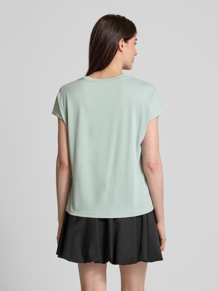 Jake*s Collection T-Shirt mit geripptem Rundhalsausschnitt Lagune 5