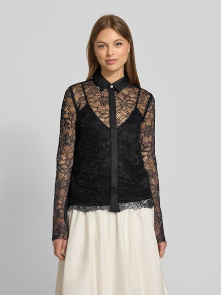 GUESS Regular fit blouse in 2-in-1-look Zwart - 4