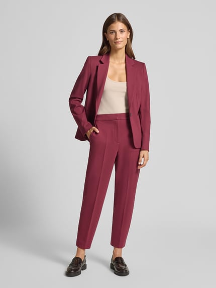 Jake*s Collection Broek van viscosemix met persplooien Aubergine - 1