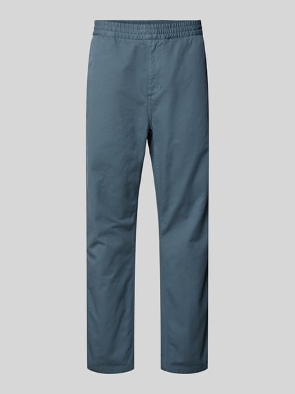 Produktfoto, Hose mit elastischem Bund Modell 'Moraga' von Carhartt Work In Progress in Blau, reine Baumwolle, Regular Fit, seitliche und Gesäßtaschen, glatte Oberfläche, für Herren