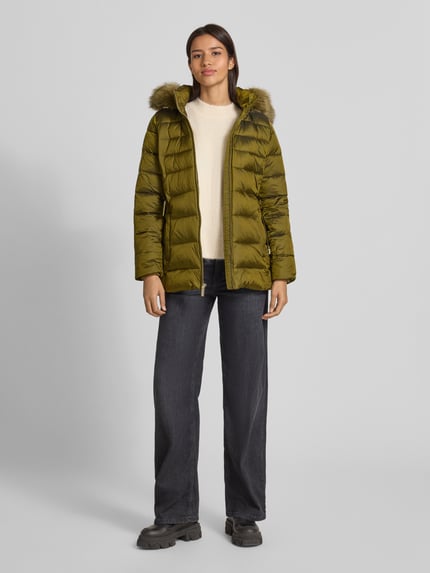 MICHAEL Michael Kors Kurtka pikowana z obszyciem ze sztucznego futra model ‘Trimmed’ Oliwkowy 1