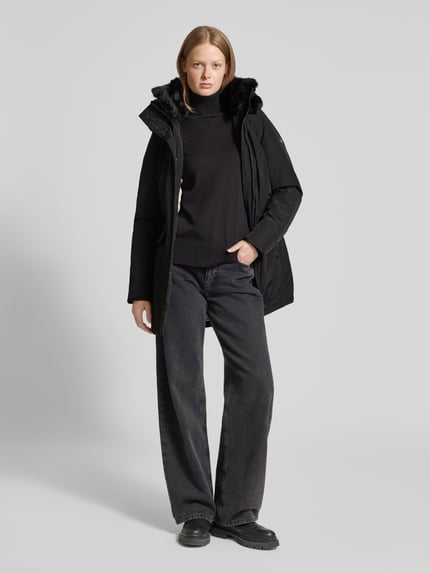 Wellensteyn Getailleerde parka met imitatiebont, model 'STAVANGER' Zwart - 1