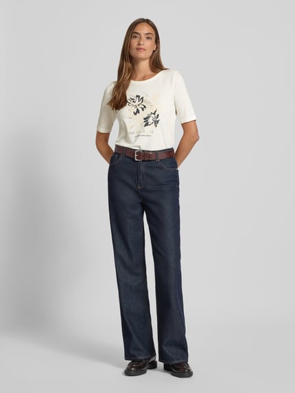 s.Oliver RED LABEL Regular Fit T-Shirt aus Baumwoll-Mix Weiss 1