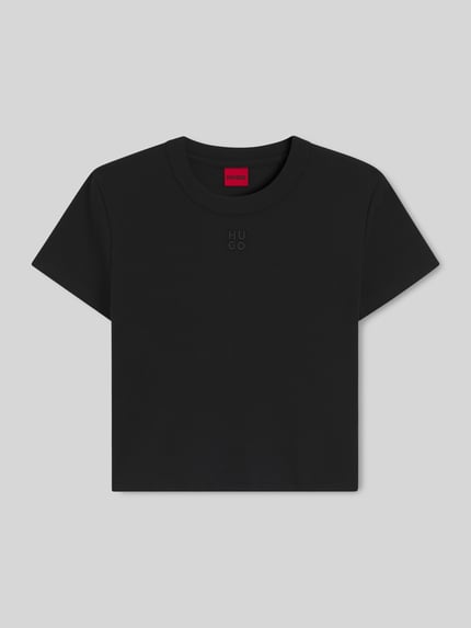 HUGO Slim Fit T-Shirt aus Baumwoll-Mix Modell 'DELANOR' Black 2