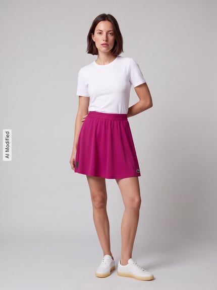 Lacoste Sport Ausgestellter Sport-Rock mit Logo-Detail Pink 1