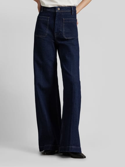 Polo Ralph Lauren Wide Leg Jeans aus Baumwoll-Mix Dunkelblau 4