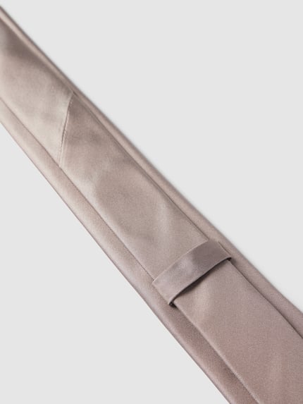 MONTI Krawatte aus reiner Seide (6 cm) Taupe 4