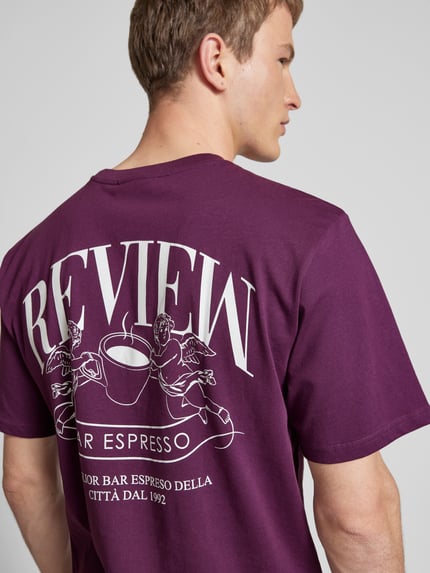 REVIEW T-shirt met labelprint Prune - 3