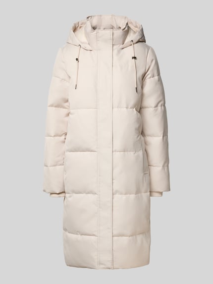 ONLY Comfort fit gewatteerde lange jas met fijne structuur, model 'IRENE' Offwhite - 2