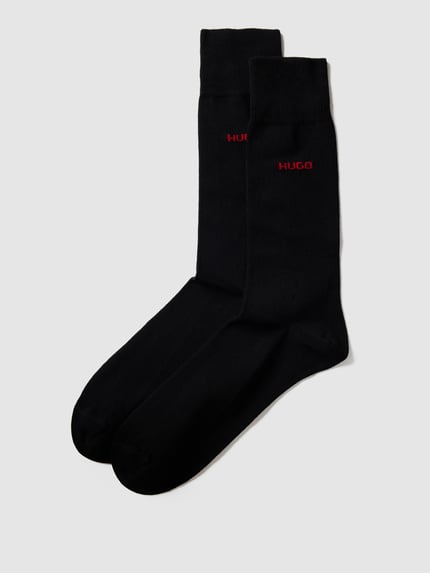 HUGO Sokken met labeldetail in een set van 2 paar Zwart - 1