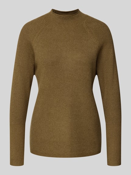 Soyaconcept Strickpullover mit gerippten Abschlüssen Modell 'KANITA' Oliv Melange 2