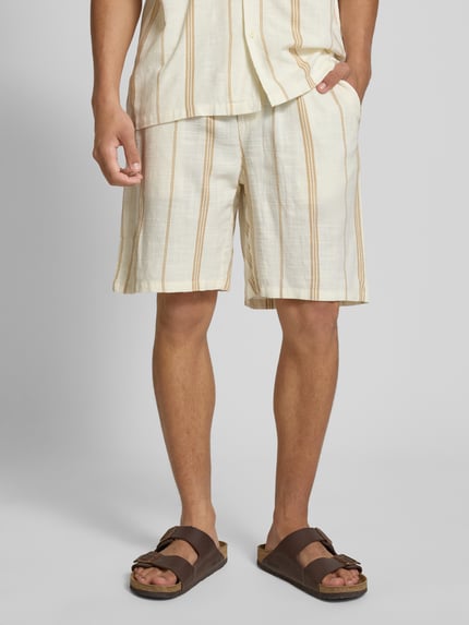 ONLY & SONS Relaxed fit bermuda van een mix van viscose en katoen, model 'TINUS' Offwhite - 4