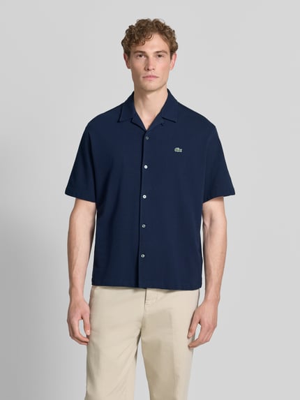 Lacoste Relaxed Fit Freizeithemd aus reiner Baumwolle Marine 4