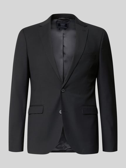 Produktfoto, Regular Fit Sakko mit Viskose-Anteil von MCNEAL in Schwarz, elastischer Material-Mix, Reverskragen, Pattentaschen, 2-Knopf-Leiste