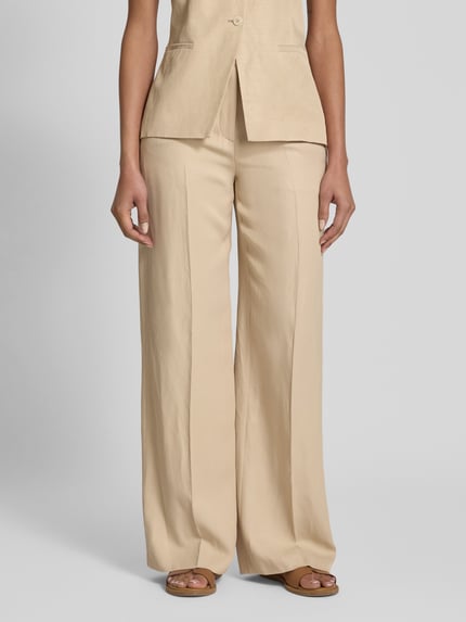 someday. Straight leg broek met persplooien, model 'Catsby' Zand - 4