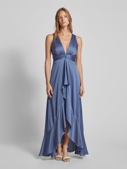 Jake*s Cocktail Abendkleid mit Knotendetail Rauchblau 4