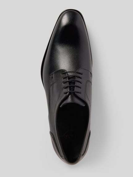 Productfoto, Schnürschuhe aus echtem Leder Modell 'Leno' van Lloyd, zwart, gladde zool, smalle fit, vetersluiting, hakhoogte 3 cm, schachthoogte 7 cm, schachtwijdte 11 cm