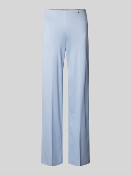 Marc Cain Straight leg pantalon met labelapplicatie Lichtblauw - 2