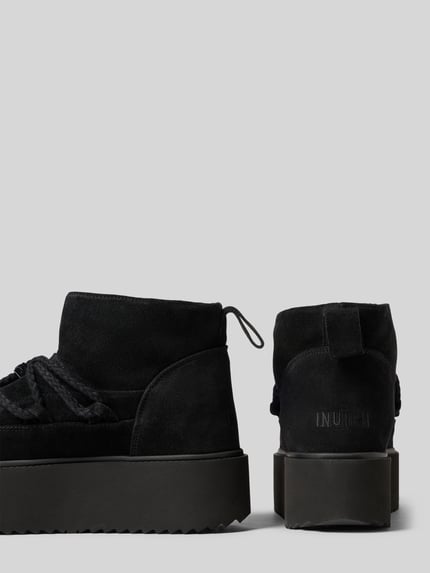 INUIKII Snowboots van leer met plateauzool Zwart - 2