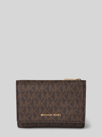 Produktfoto, portfel Portemonnaie mit Logo-Muster Modell 'BRYANT' von MICHAEL Michael Kors, wzór z logo, aplikacja z logo, główna przegroda, zapięcie na zatrzask, przegródki