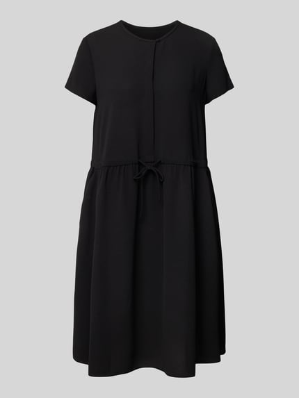 Emporio Armani Knielanges Kleid im Stufen-Look Black 2