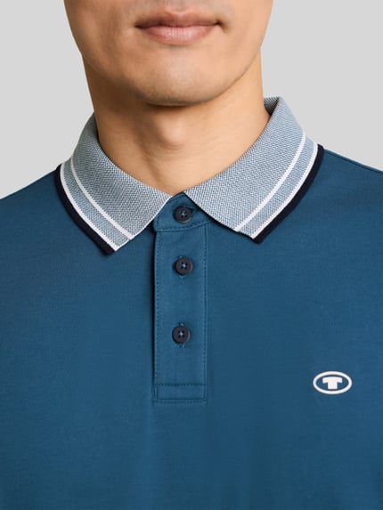 Tom Tailor Koszulka polo z czystej bawełny o kroju regular fit Petrol 3