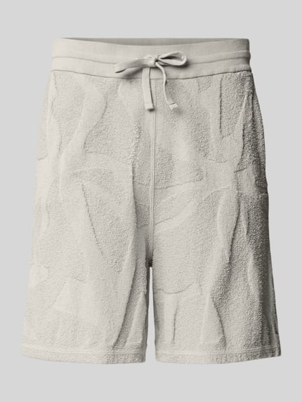 Produktfoto, Regular Fit Sweatshorts aus Baumwoll-Mix Modell 'ASURFER' von BOSS Orange in Optik: Unifarben mit Struktur, elastischem Bundabschluss mit Tunnelzug, Eingrifftaschen und Materialverarbeitung: Frottee.