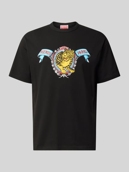 Regular Fit T-Shirt aus reiner Baumwolle Shop The Look MANNEQUINE