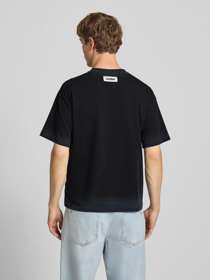 ANOTHER COTTON LAB T-shirt z Wyhaftowane logo i Okrągły dekolt Czarny 5