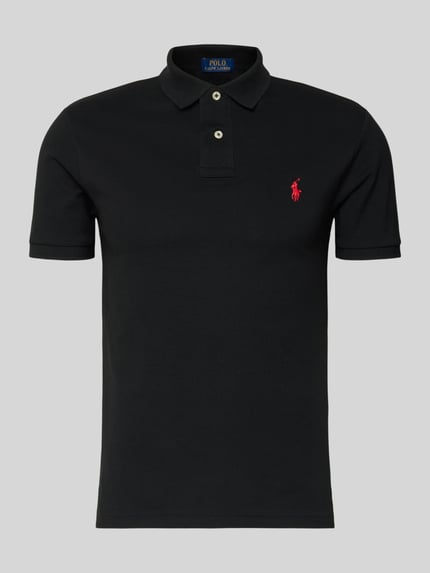 Polo Ralph Lauren Slim Fit Poloshirt mit Logo-Stitching Black 2