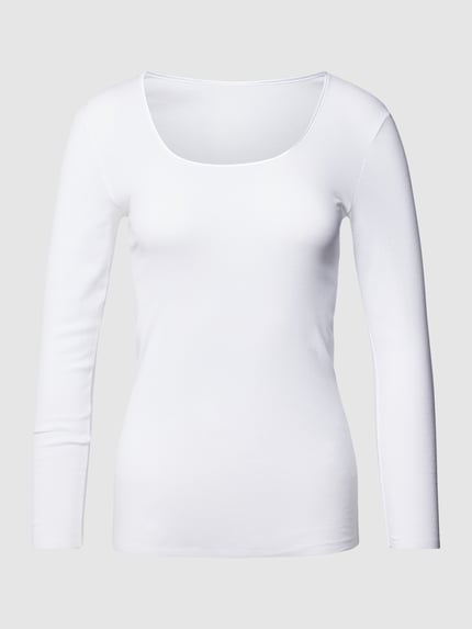 SCHIESSER Longsleeve mit Rundhalsausschnitt Modell 'LUXURY' Weiss 1