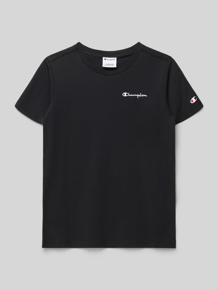 Champion T-Shirt mit Label-Stitching und Rundhalsausschnitt Black 1