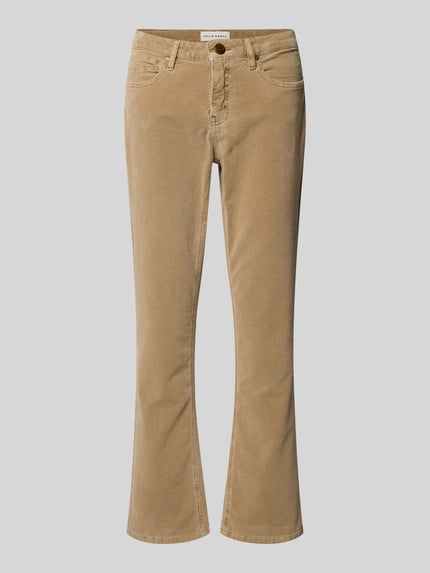 Produktfoto, Flared Fit Cordhose im 5-Pocket-Design Modell 'Enja' von OPUS PANTS in Beige, Baumwollmix, sichtbare Struktur, Knopfverschluss