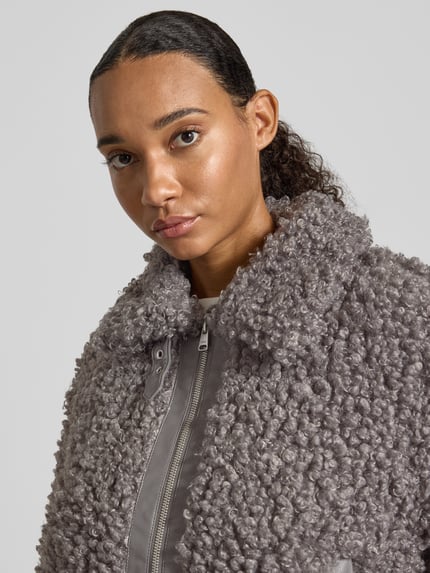 ONLY Teddyjacke mit hohem Kragenmodell Graphit 3