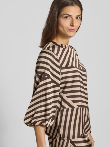 COMMA Blouse met ronde hals Beige - 3